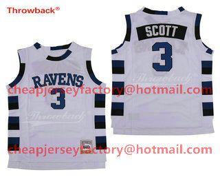 Men's The Movie One Tree Hill #3 Lucas Scott White Swingman Basketball Jersey