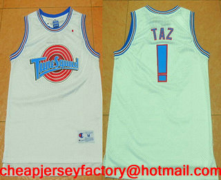 Men's The Movie Space Jam #! Taz White Soul Swingman Basketball Jersey