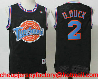 Men's The Movie Space Jam #2 Daffy Duck Black Soul Swingman Basketball Jersey