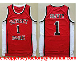 Men's The Movie Sunset Park #1 Fredro Starr Shawty Movie Basketball Red Stitched Jersey