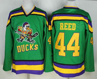 Men's The Movie The Mighty Ducks #44 Fulton Reed Green Stitched Ice Hockey Jersey