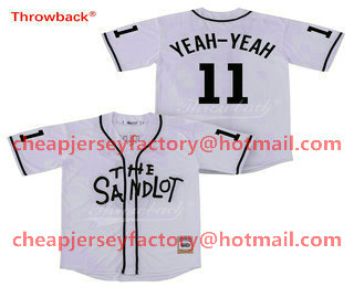 Men's The Sandlot #11 Alan Yeah-Yeah McClennan White Movie Stiched Jersey