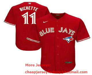 Men's Toronto Blue Jays #11 Bo Bichette Red Stitched MLB Cool Base Nike Jersey