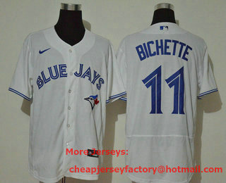 Men's Toronto Blue Jays #11 Bo Bichette White Stitched MLB Flex Base Nike Jersey
