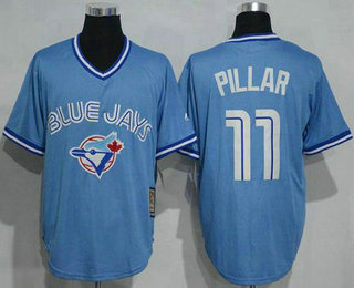 Men's Toronto Blue Jays #11 Kevin Pillar Light Blue Pullover Cool Base Cooperstown Collection Jersey