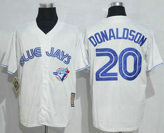 Men's Toronto Blue Jays #20 Josh Donaldson White Cool Base Cooperstown Collection Player Jersey