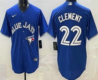 Men's Toronto Blue Jays #22 Ernie Clement Blue Cool Base Jersey