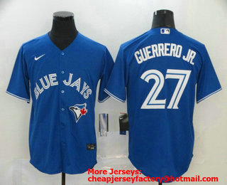 Men's Toronto Blue Jays #27 Vladimir Guerrero Jr. Blue Stitched MLB Cool Base Nike Jersey
