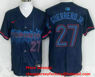 Men's Toronto Blue Jays #27 Vladimir Guerrero Jr Black 2024 City Connect Limited Jersey