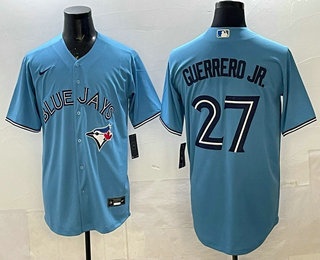 Men's Toronto Blue Jays #27 Vladimir Guerrero Jr Light Blue Cool Base Jersey