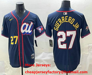 Men's Toronto Blue Jays #27 Vladimir Guerrero Jr Number Navy 2025 All Star Limited Stitched Jersey