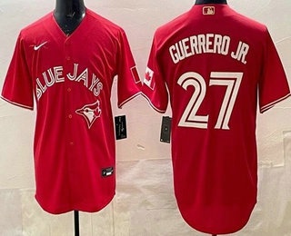Men's Toronto Blue Jays #27 Vladimir Guerrero Jr Red Alternate Cool Base Jersey