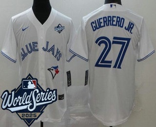 Men's Toronto Blue Jays #27 Vladimir Guerrero Jr White 2025 World Series Cool Base Jersey