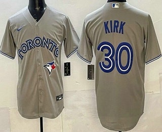 Men's Toronto Blue Jays #30 Alejandro Kirk Gray Cool Base Jersey