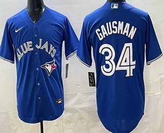 Men's Toronto Blue Jays #34 Kevin Gausman Blue Cool Base Jersey