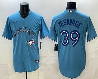 Men's Toronto Blue Jays #39 Trey Yesavage Light Blue Cool Base Stitched Jersey