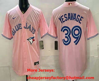 Men's Toronto Blue Jays #39 Trey Yesavage Pink Cool Base Jersey