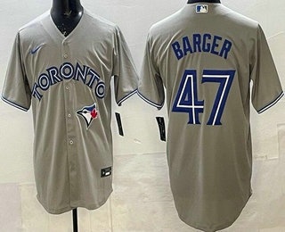 Men's Toronto Blue Jays #47 Addison Barger Gray Cool Base Jersey