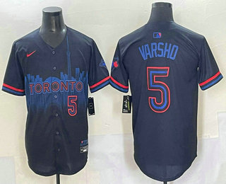 Men's Toronto Blue Jays #5 Daulton Varsho Black 2024 City Connect Limited Stitched Jersey