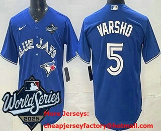 Men's Toronto Blue Jays #5 Daulton Varsho Royal 2025 World Series Cool Base Jersey