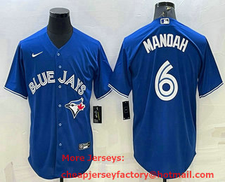 Men's Toronto Blue Jays #6 Alek Manoah Royal Cool Base Stitched Jersey