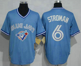 Men's Toronto Blue Jays #6 Marcus Stroman Light Blue Pullover Cool Base Cooperstown Collection Jersey