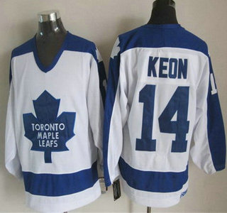 Men's Toronto Maple Leafs #14 Dave Keon 1982-83 White CCM Vintage Throwback Jersey