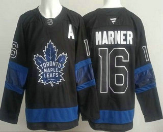 Men's Toronto Maple Leafs #16 Mitch Marner Black Alternate Authentic Jersey