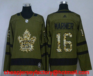 Men's Toronto Maple Leafs #16 Mitchell Marner Green Salute to Service 2017-2018 Hockey Stitched NHL Jersey