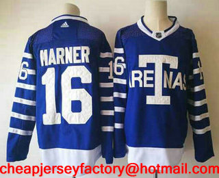Men's Toronto Maple Leafs #16 Mitchell Marner Royal Blue Arenas 2017-2018 Hockey Stitched NHL Jersey