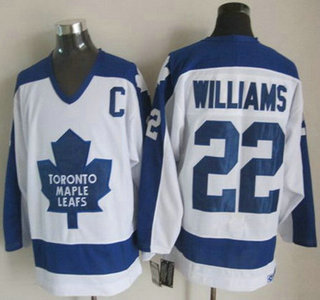 Men's Toronto Maple Leafs #22 Tiger Williams 1982-83 White CCM Vintage Throwback Jersey