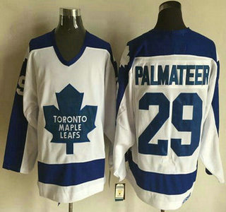 Men's Toronto Maple Leafs #29 MIKE PALMATEER White 1978 CCM Vintage Throwback NHL Hockey Jersey