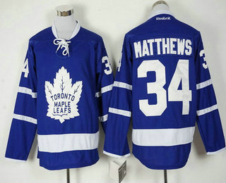 Men's Toronto Maple Leafs #34 Auston Matthews Royal Blue 2016-17 Home 100TH Anniversary Hockey Jersey