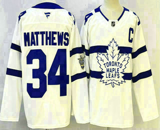 Men's Toronto Maple Leafs #34 Auston Matthews White 2018 Stadium Series Stitched Jersey