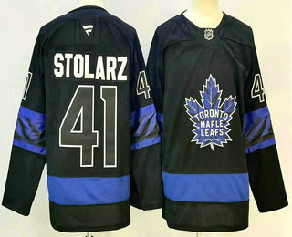 Men's Toronto Maple Leafs #41 Anthony Stolarz Black Alternate Authentic Jersey