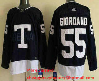 Men's Toronto Maple Leafs #55 Mark Giordano Navy 2022 Heritage Classic Authentic Jersey
