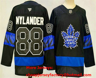 Men's Toronto Maple Leafs #88 William Nylander Black 2024 Stitched Jersey