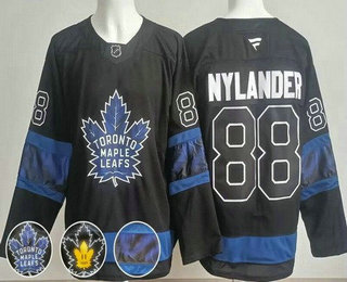 Men's Toronto Maple Leafs #88 William Nylander Black Alternate Authentic Jersey