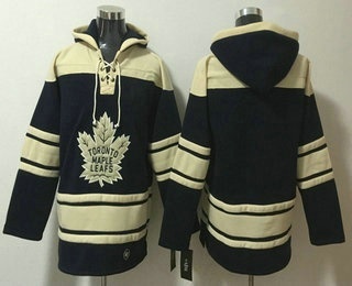 Men's Toronto Maple Leafs Blank Black All Stitched Sweatshirt Hoodie