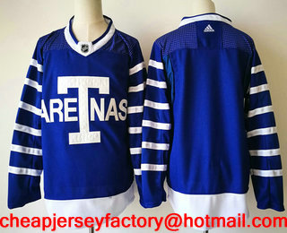Men's Toronto Maple Leafs Blank Royal Blue Arenas 2017-2018 Hockey Stitched NHL Jersey