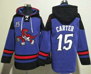 Men's Toronto Raptors #15 Vince Carter Purple Ageless Must Have Lace Up Pullover Hoodie