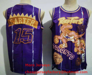 Men's Toronto Raptors #15 Vince Carter Purple Swingman Stitched Throwback Jersey 01