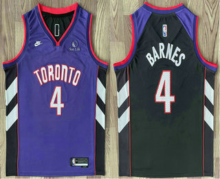 Men's Toronto Raptors #4 Scottie Barnes Purple 2024 Classic Edition Swingman Stitched Jersey