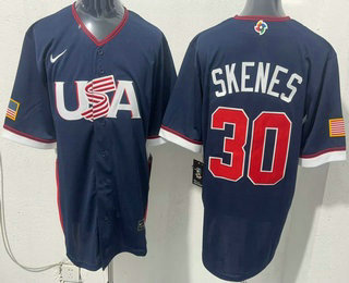 Men's USA #30 Paul Skenes Navy 2026 World Baseball Classic Cool Base Jersey