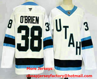 Men's Utah Hockey Club #38 Liam OBrien White 2024 Stitched Jersey