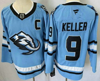 Men's Utah Mammoth #9 Clayton Keller Blue Authentic Jersey