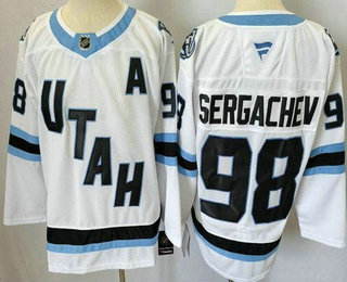 Men's Utah Mammoth #98 Mikhail Sergachev White Authentic Jersey