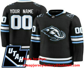 Men's Utah Mammoth Customized Black Authentic Jersey