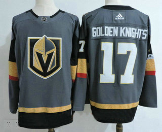 Men's Vegas Golden Knights #17 Golden Knights Gray 2017-2018 Hockey Stitched NHL Jersey
