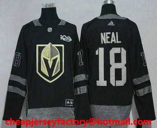 Men's Vegas Golden Knights #18 James Neal Black Fashion 2017-2018 Hockey Stitched NHL 100th Jersey